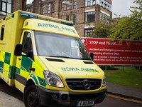 Ambulance arriving at hospital