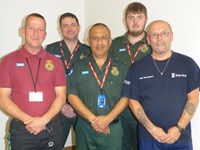 Patient John Beckingham meets the Community First Responder and ambulance crew who saved his life