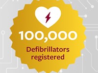 Together we have registered 100,000 defibrillators