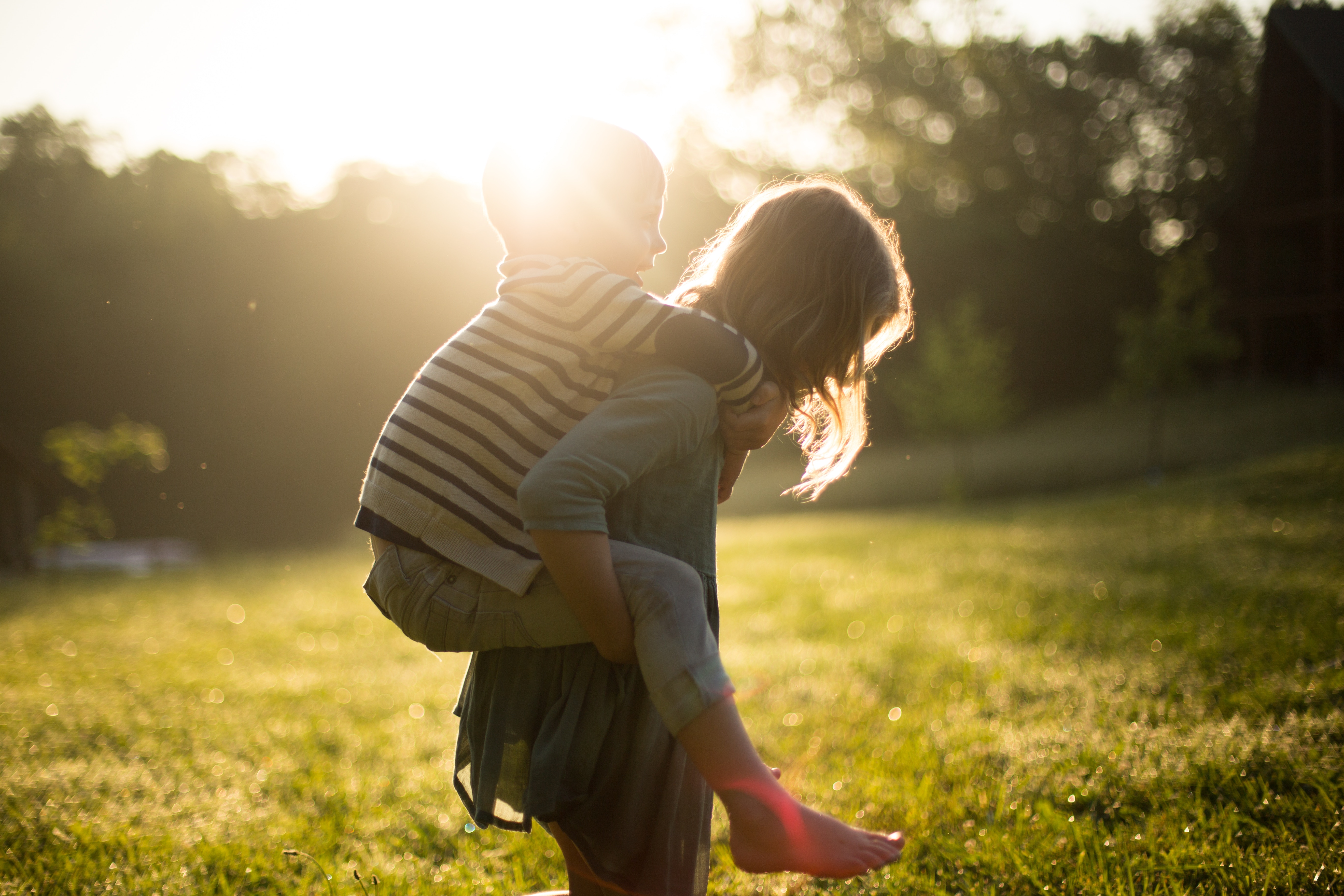 Children playing in the sunshine