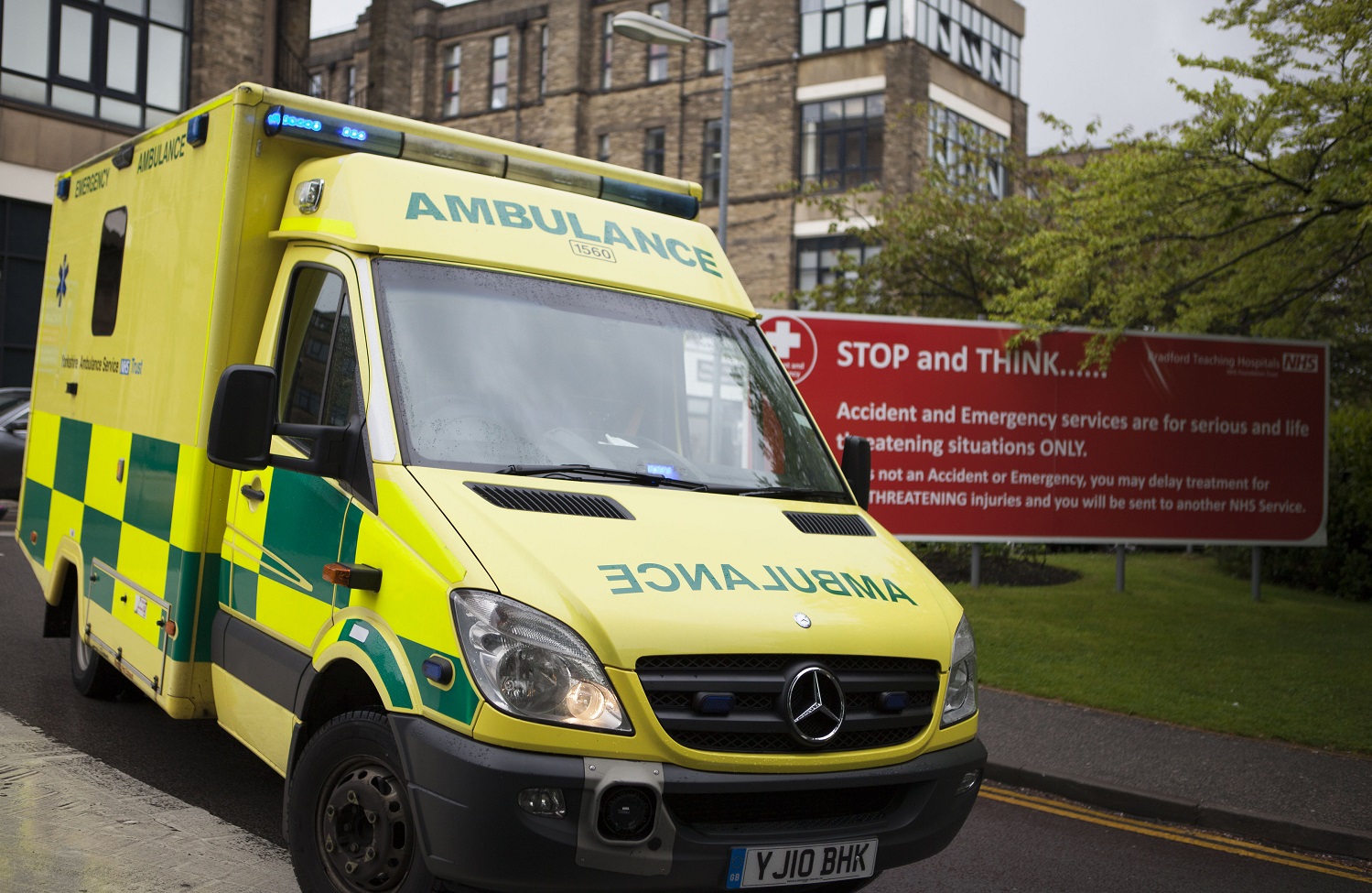 Ambulance arriving at hospital