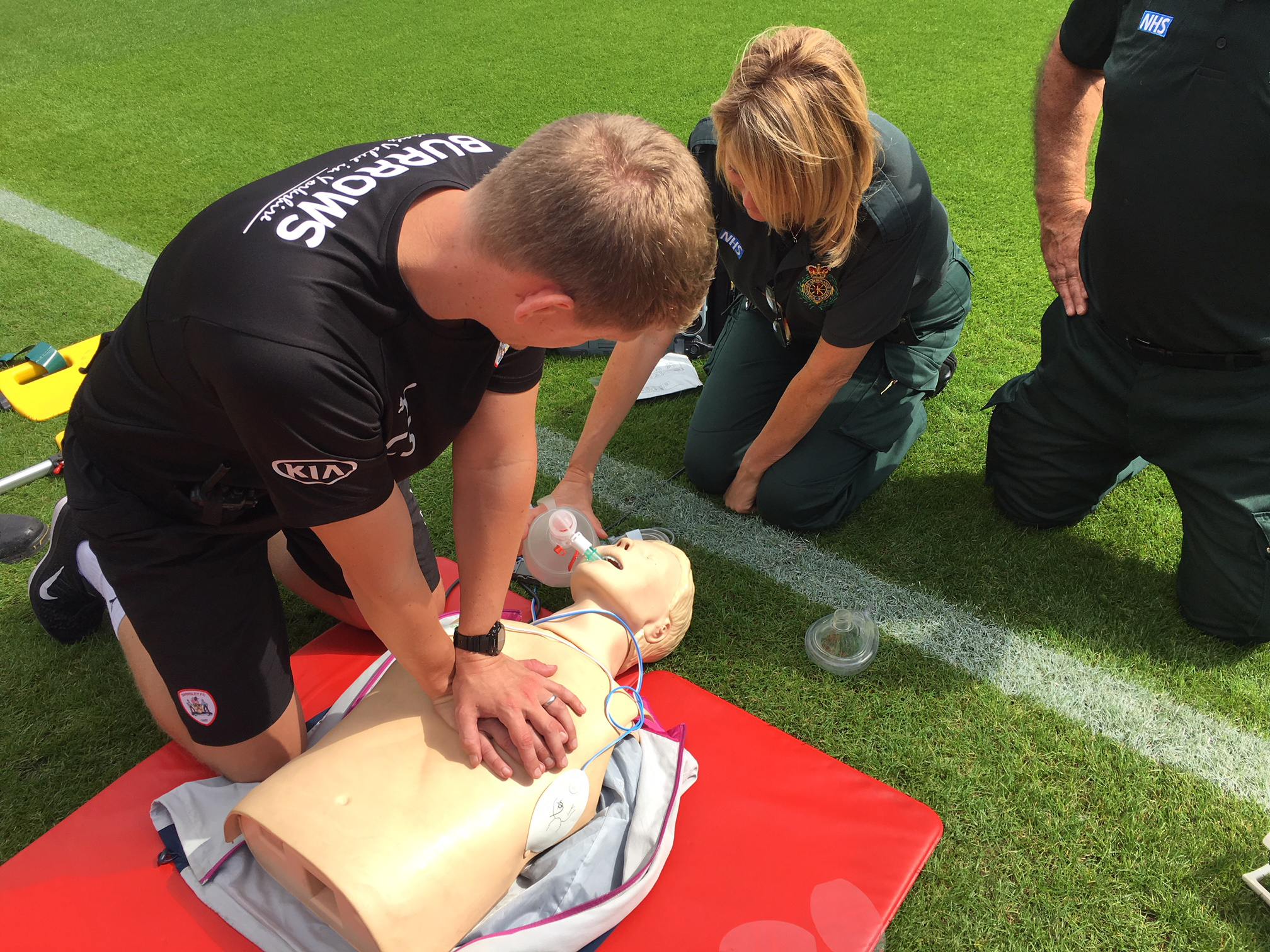 CPR training at Barnsley Football Club