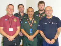 Patient John Beckingham meets the Community First Responder and ambulance crew who saved his life