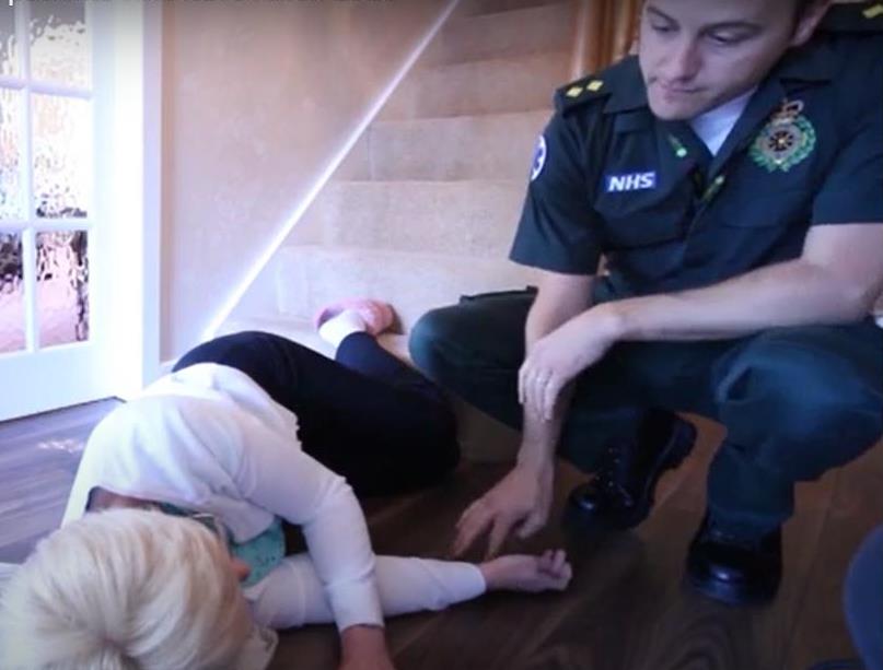 paramedic responds to a patient who has fallen