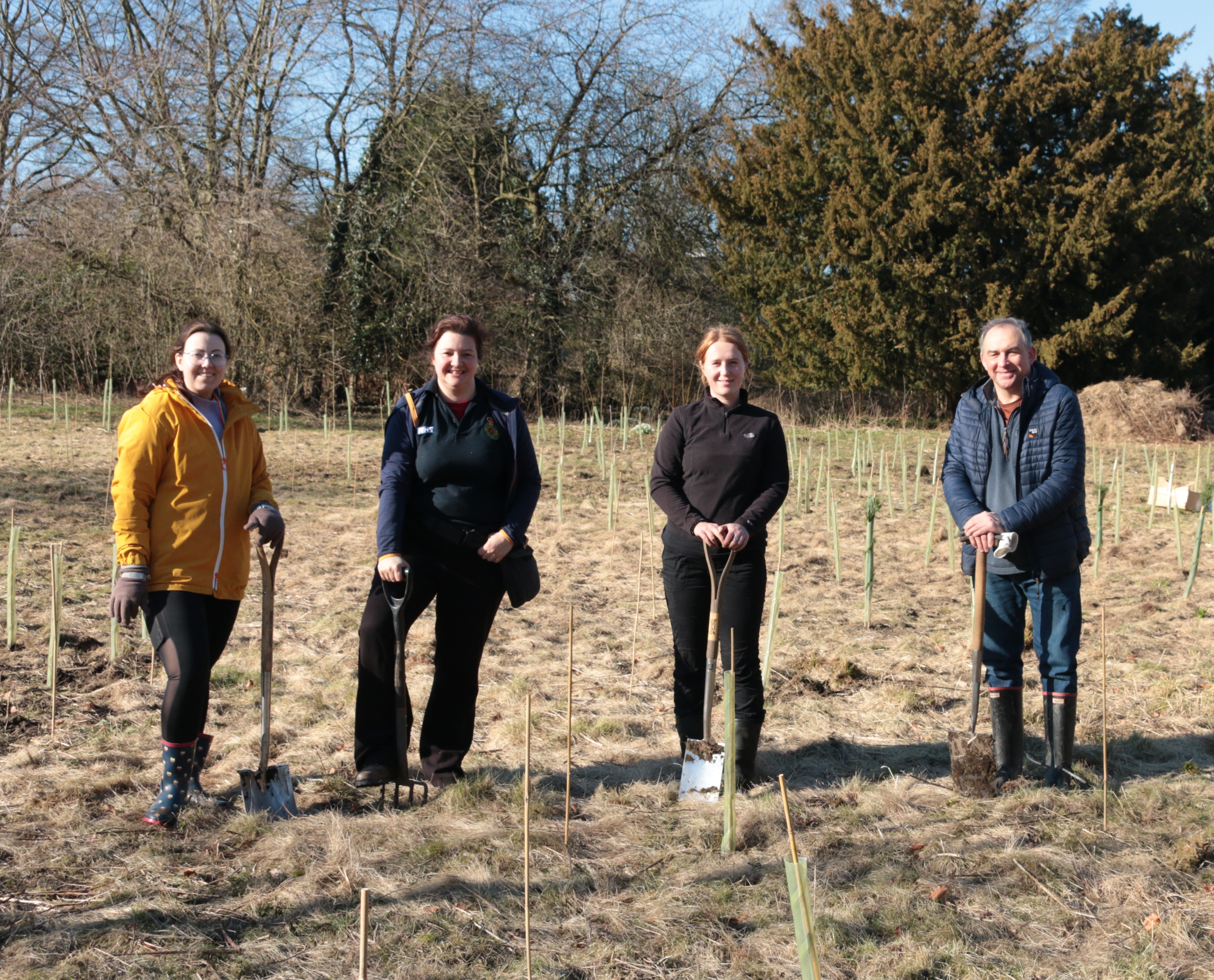 Photograph of Yorkshire Ambulance Service staff the memorial forest