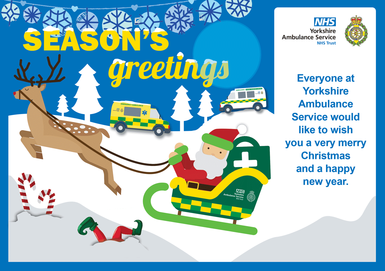 Everyone at Yorkshire Ambulance Service would like to wish you a very merry Christmas and a happy New Year