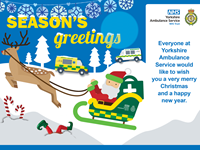 Everyone at Yorkshire Ambulance Service would like to wish you a very merry Christmas and a happy New Year