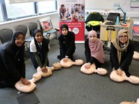Students practicing CPR