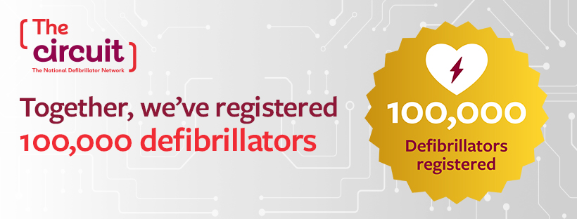 Together we have registered 100,000 defibrillators